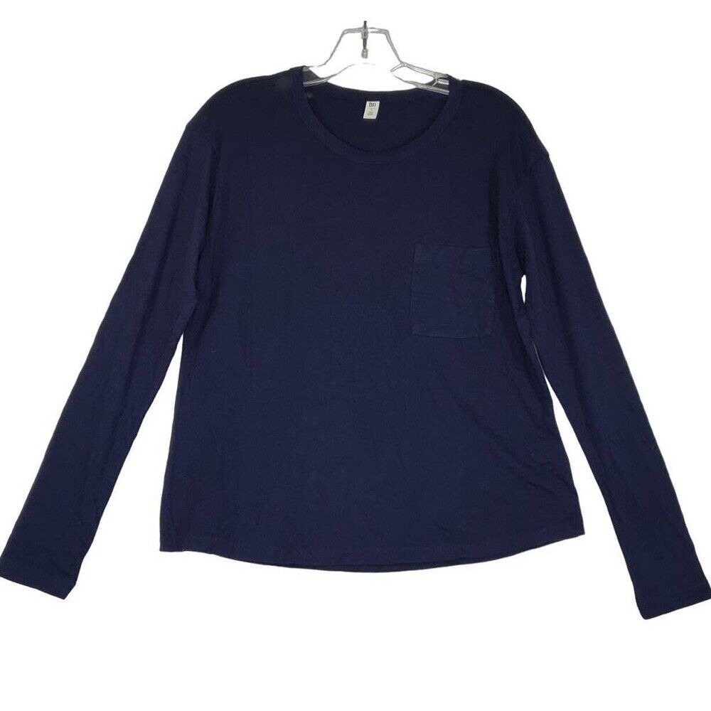 BP Basic Shirt Womens Size Small Blue Long Sleeve Pocket Tee Casual Everyday Top
